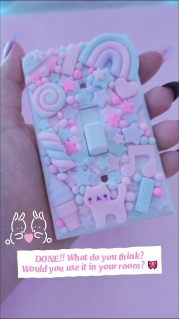 A new switch plate cover! Can’t wait to make my own room one #decoden #kawaiiroom #kawaiiaestethic