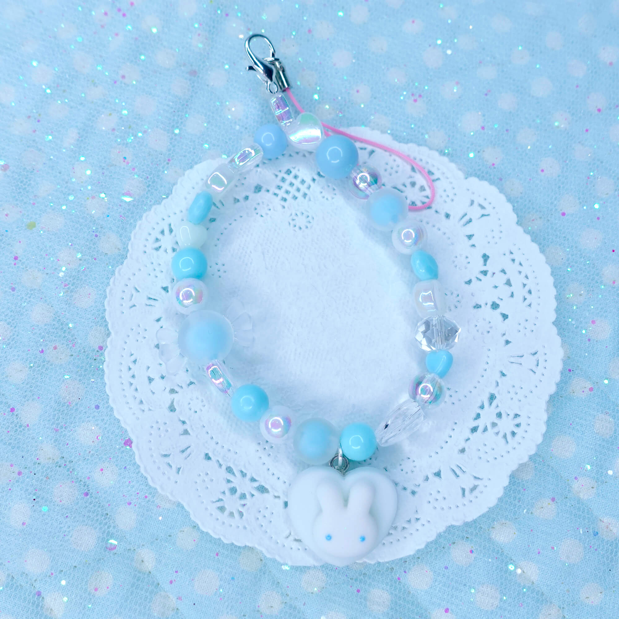 Blue Bunny Phone Beads