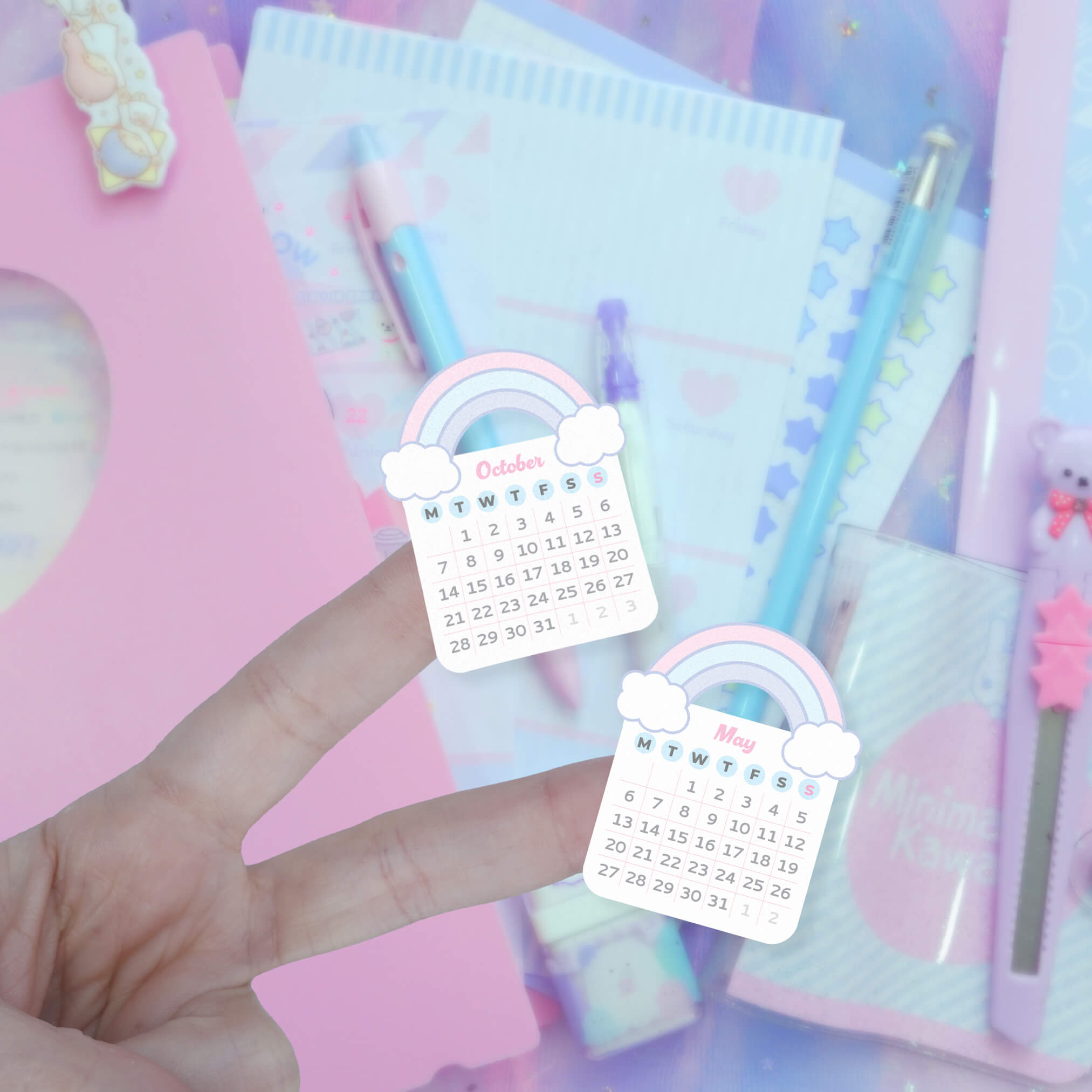 Rainbow Calendar set of 3 sheets - Image 3